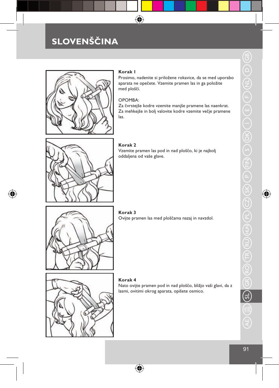 Slovenščina | Remington CI9522 User Manual | Page 93 / 108