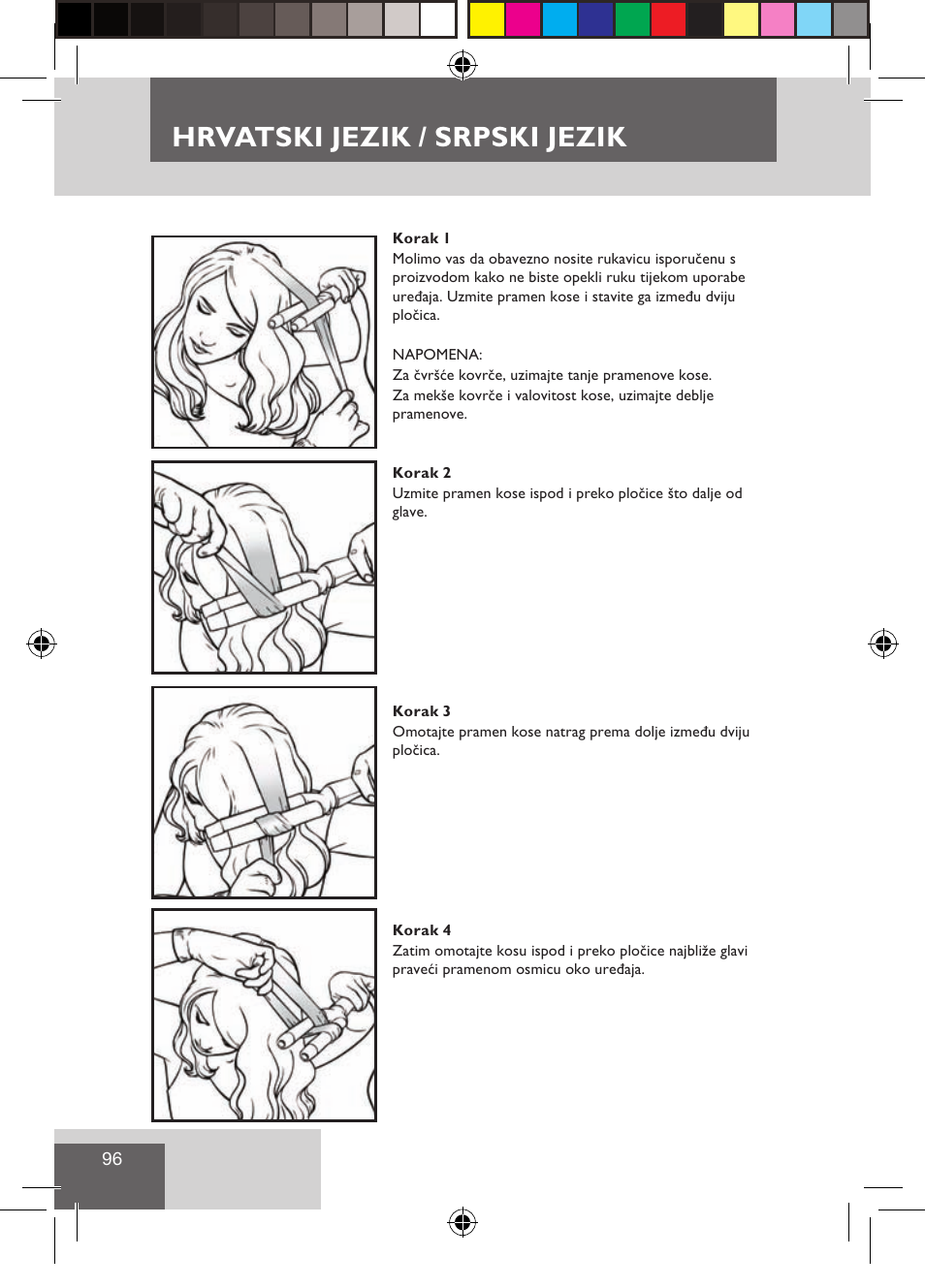 Hrvatski jezik / srpski jezik | Remington CI9522 User Manual | Page 98 / 108