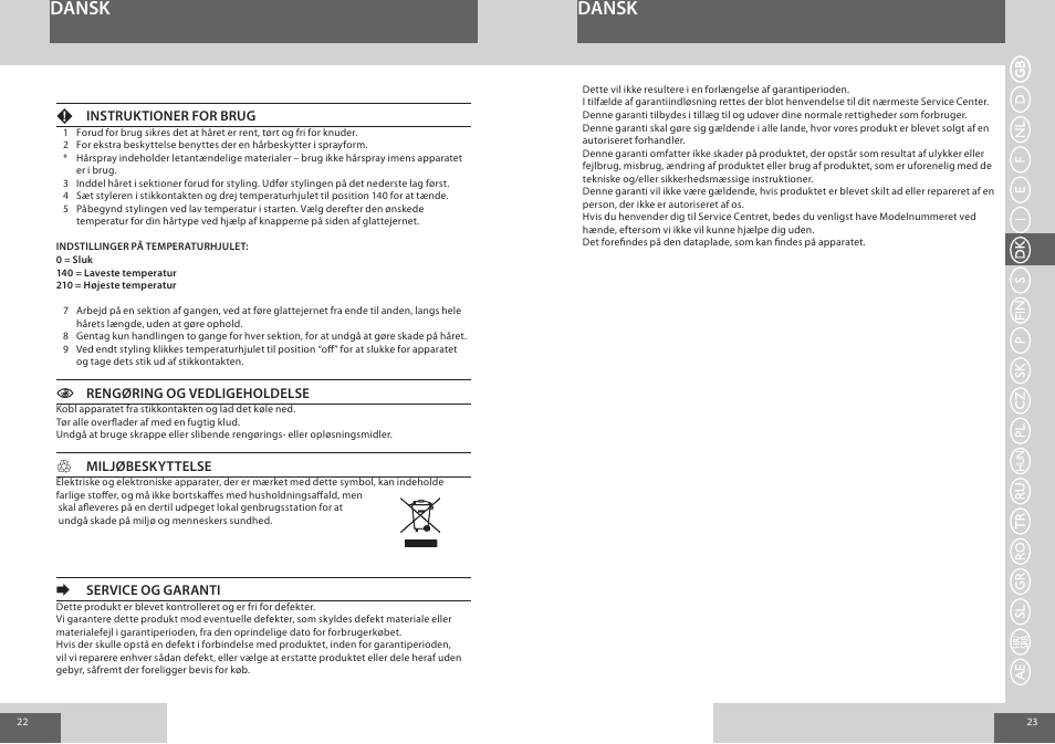 Dansk | Remington S1006 User Manual | Page 12 / 36