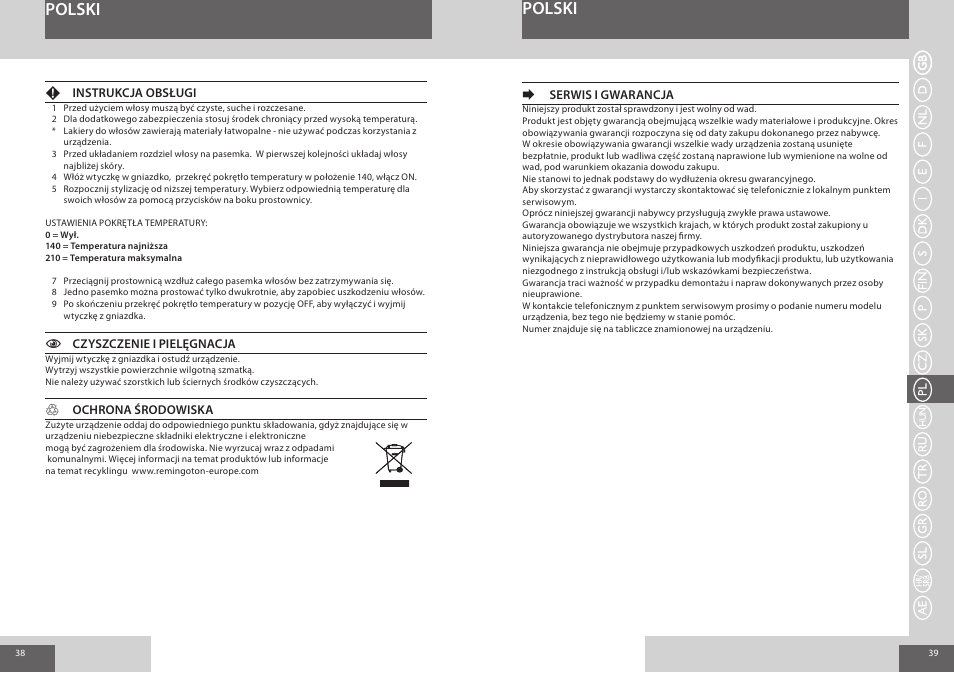 Polski | Remington S1006 User Manual | Page 20 / 36