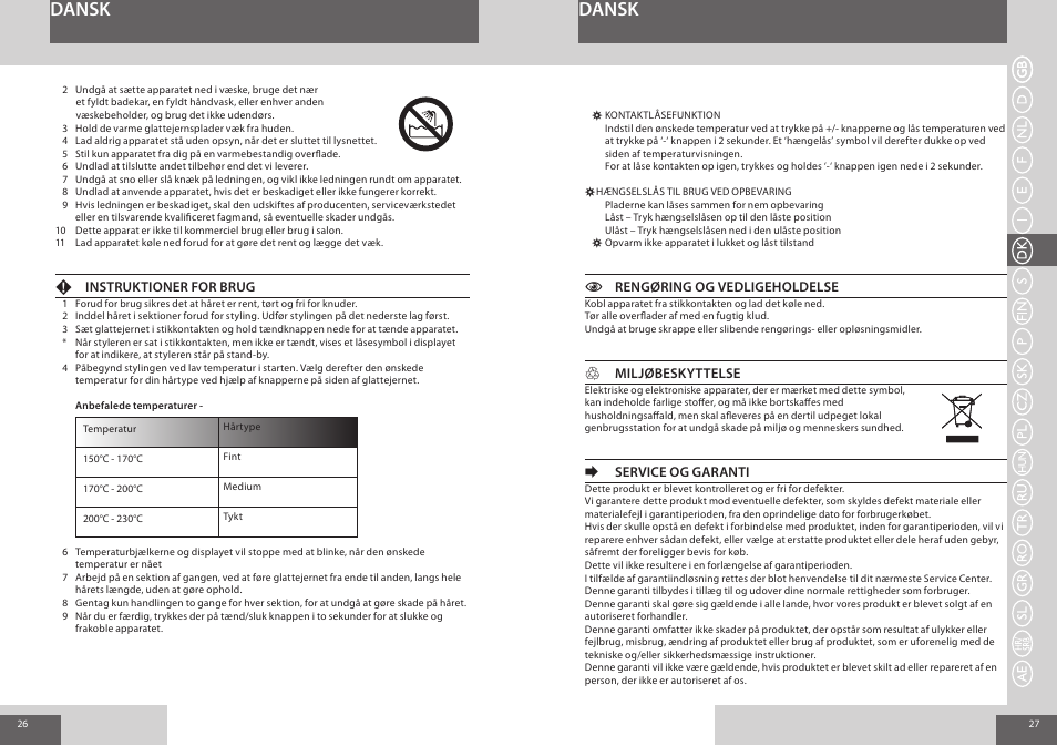 Dansk | Remington S8500 User Manual | Page 14 / 45
