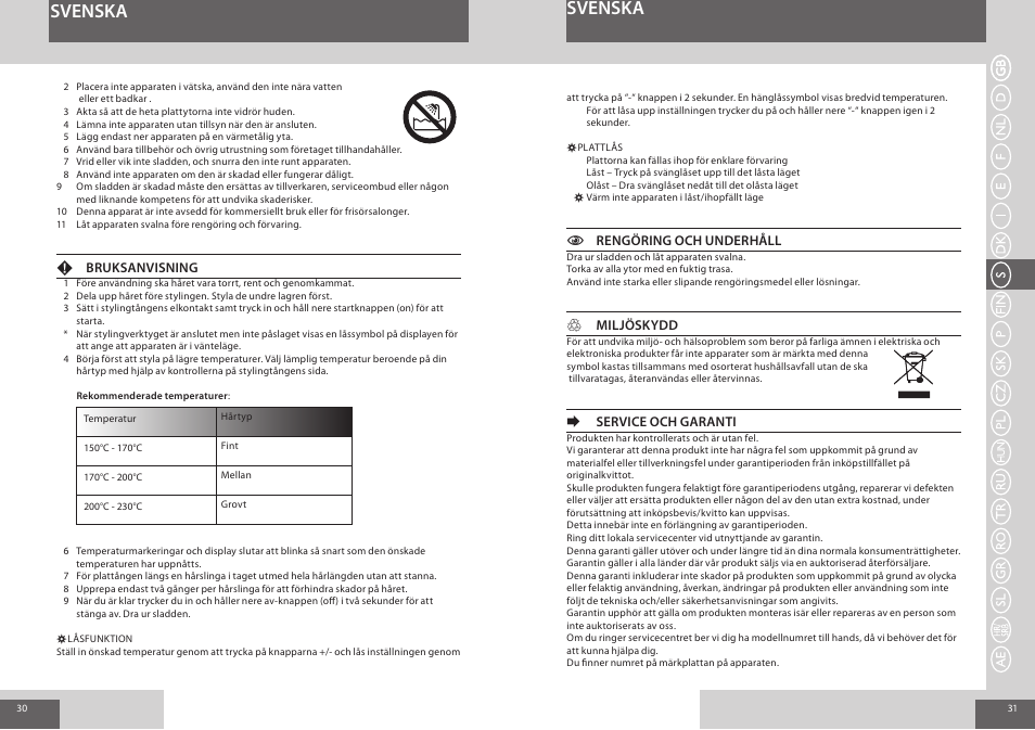 Svenska | Remington S8500 User Manual | Page 16 / 45