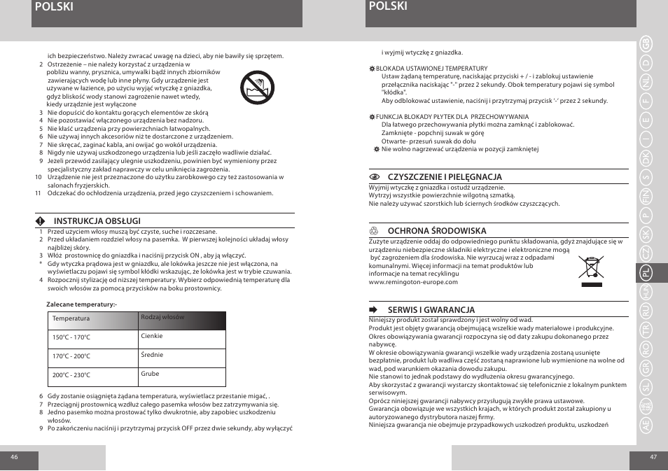Polski | Remington S8500 User Manual | Page 24 / 45
