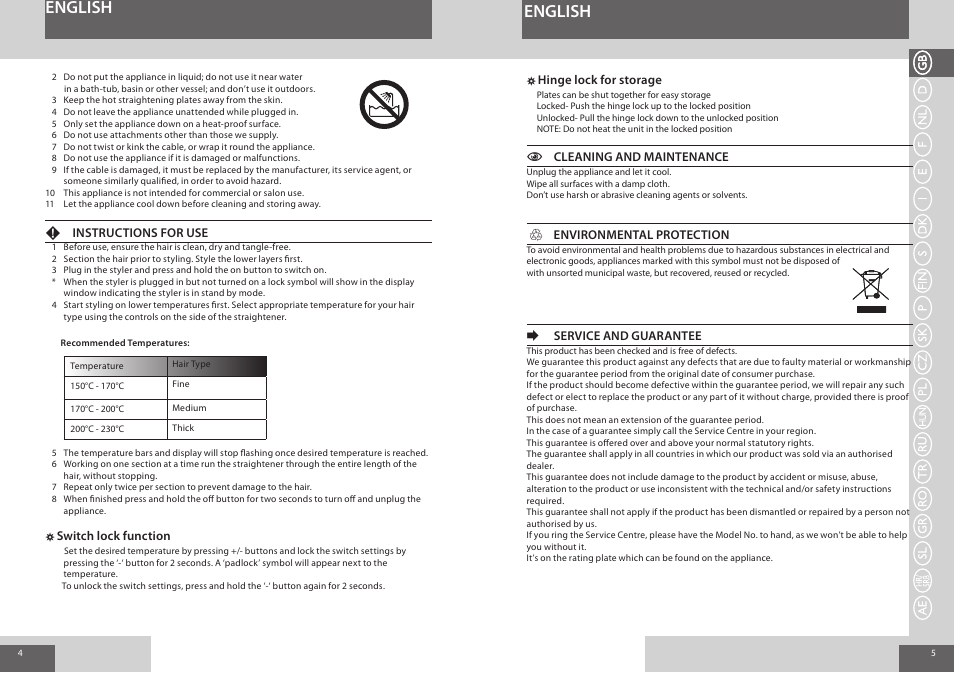 English | Remington S8500 User Manual | Page 3 / 45