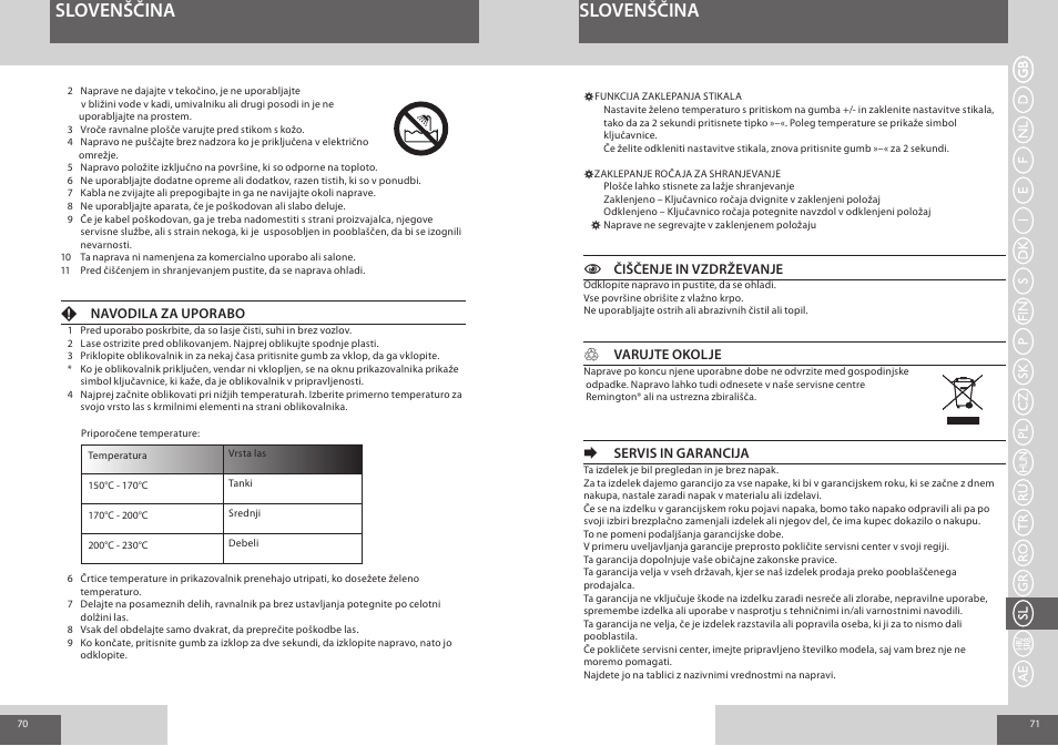 Slovenščina | Remington S8500 User Manual | Page 36 / 45