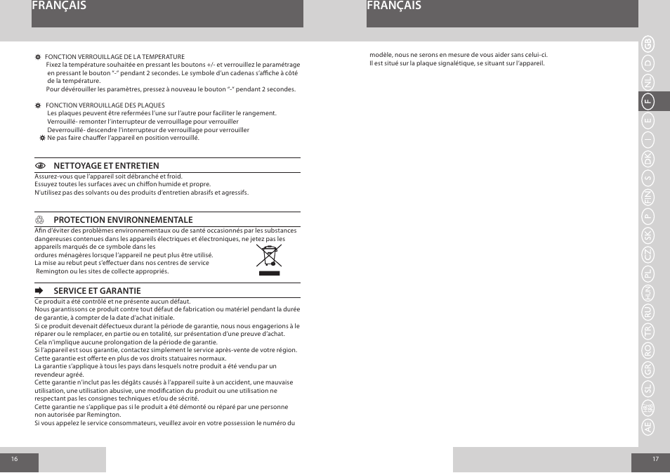 Français | Remington S8500 User Manual | Page 9 / 45