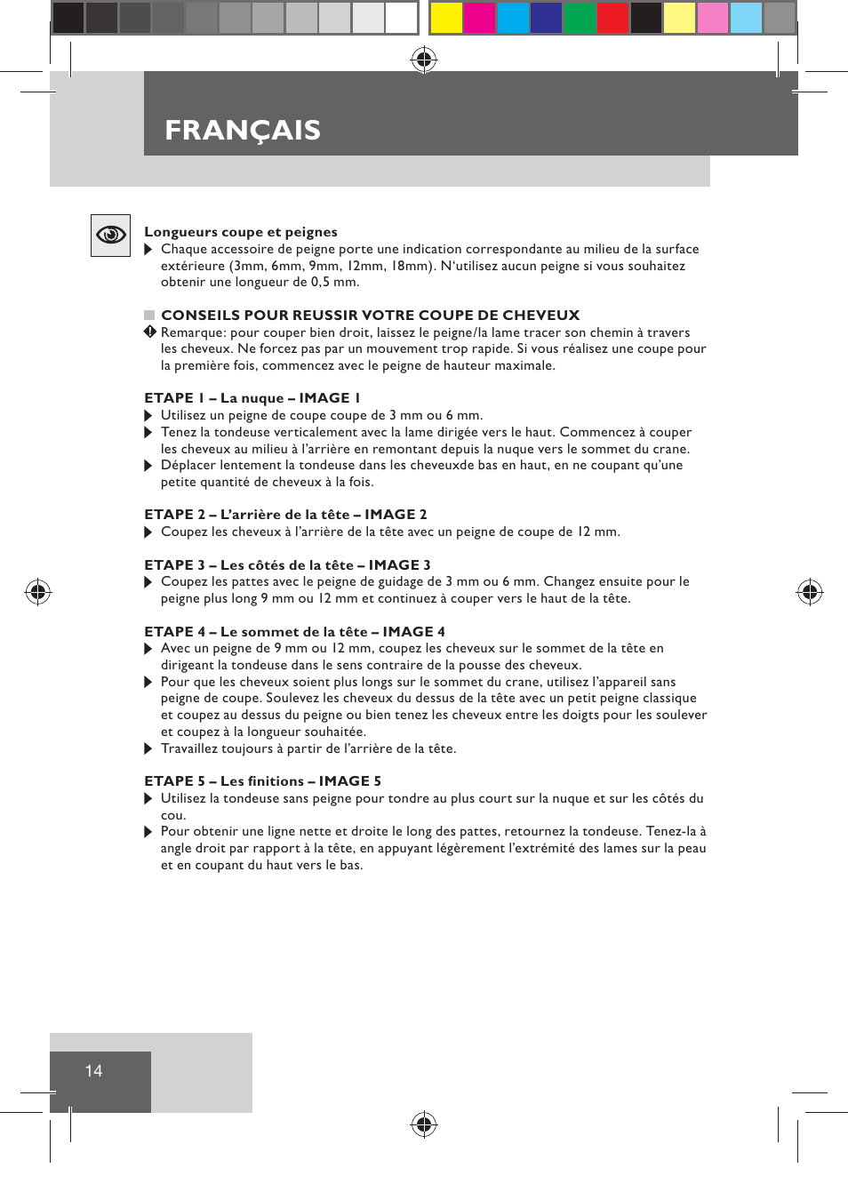 Français | Remington HC5015 User Manual | Page 16 / 90
