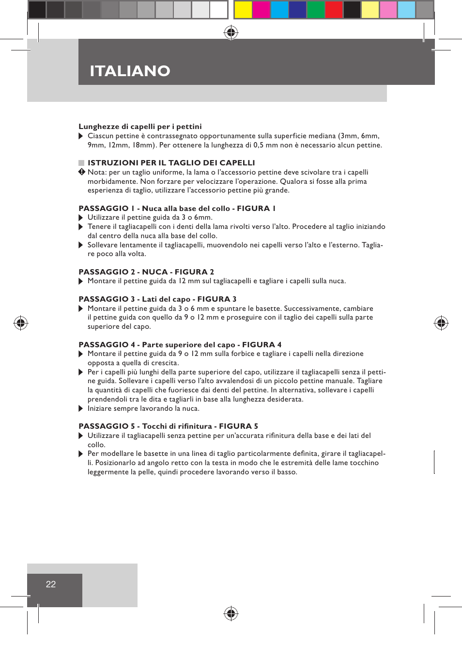Italiano | Remington HC5015 User Manual | Page 24 / 90