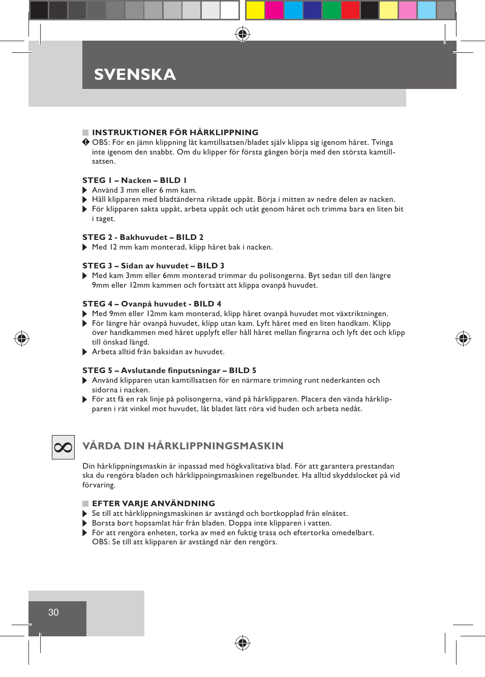 Svenska | Remington HC5015 User Manual | Page 32 / 90