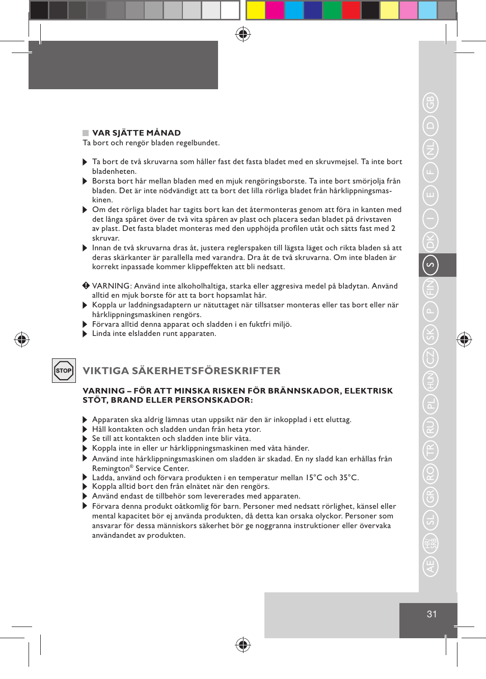 Remington HC5015 User Manual | Page 33 / 90