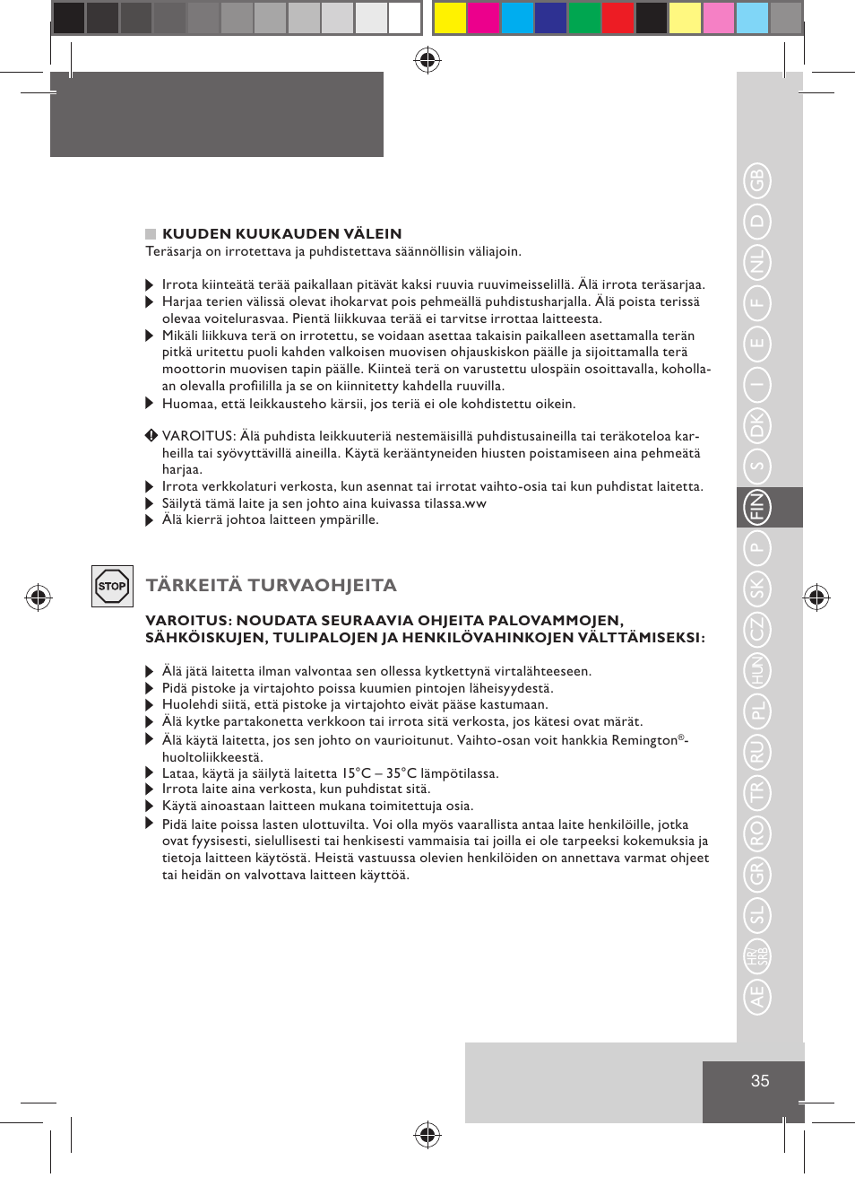 Remington HC5015 User Manual | Page 37 / 90