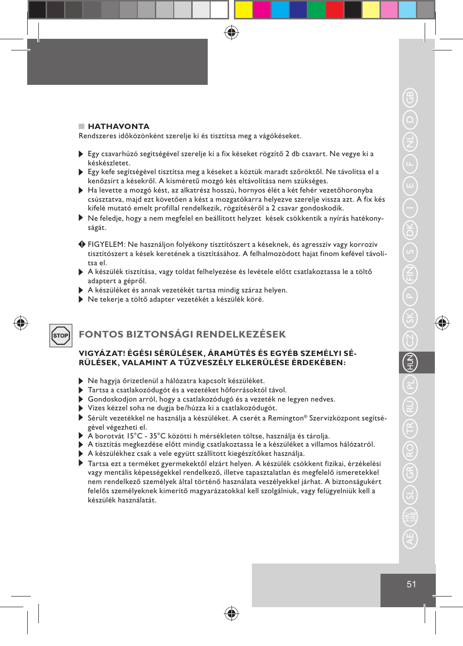 Remington HC5015 User Manual | Page 53 / 90