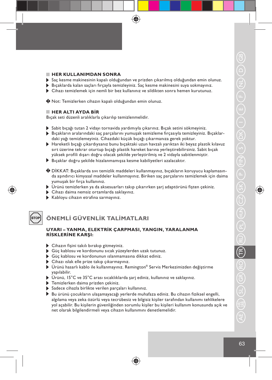 Remington HC5015 User Manual | Page 65 / 90