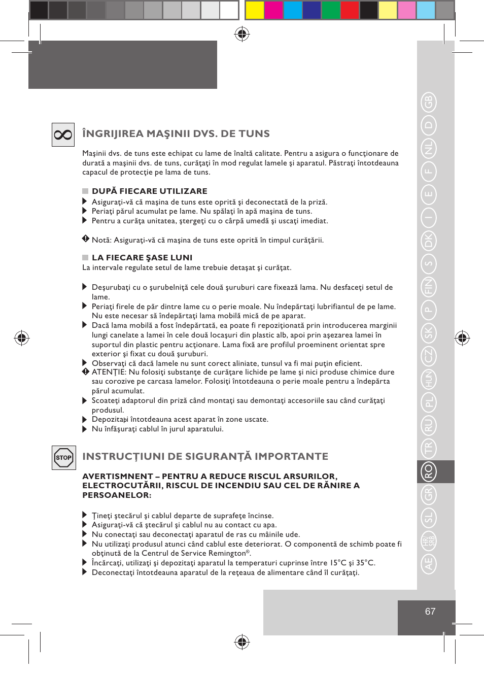 Remington HC5015 User Manual | Page 69 / 90