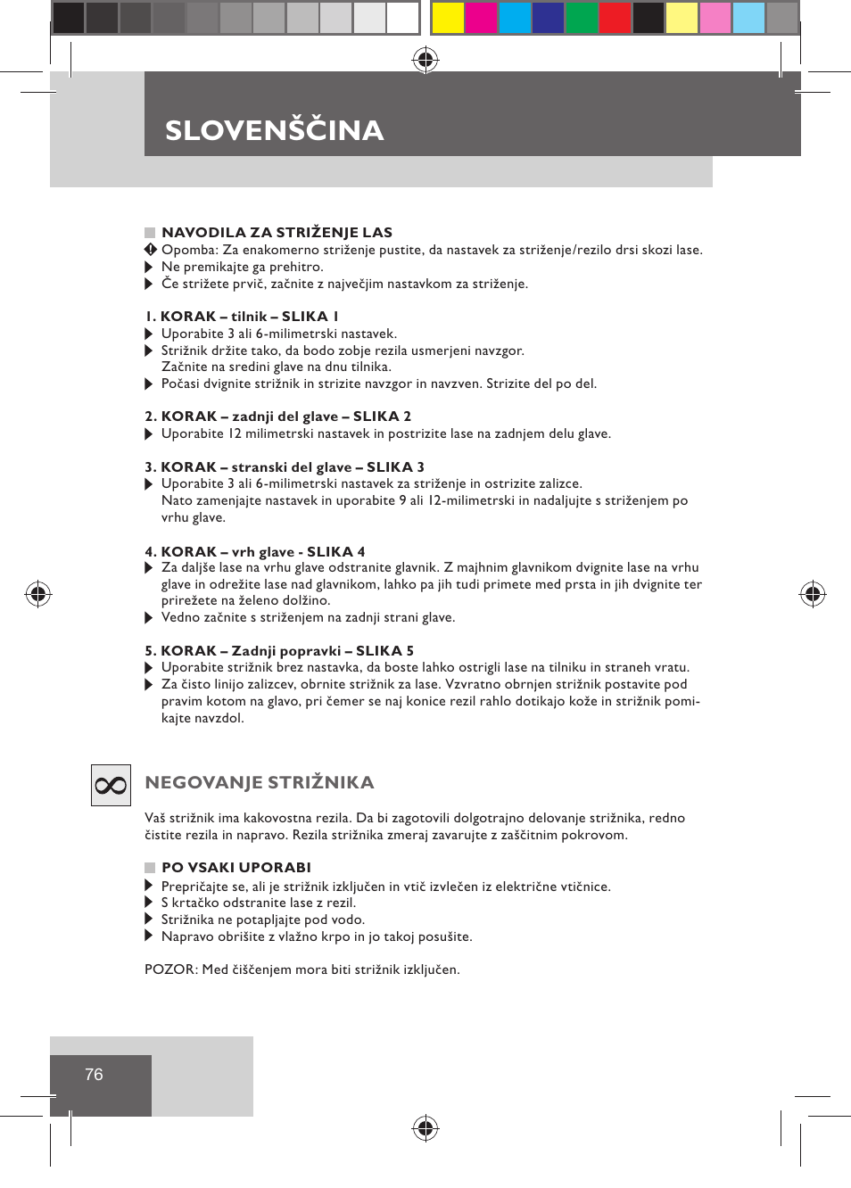 Slovenščina | Remington HC5015 User Manual | Page 78 / 90