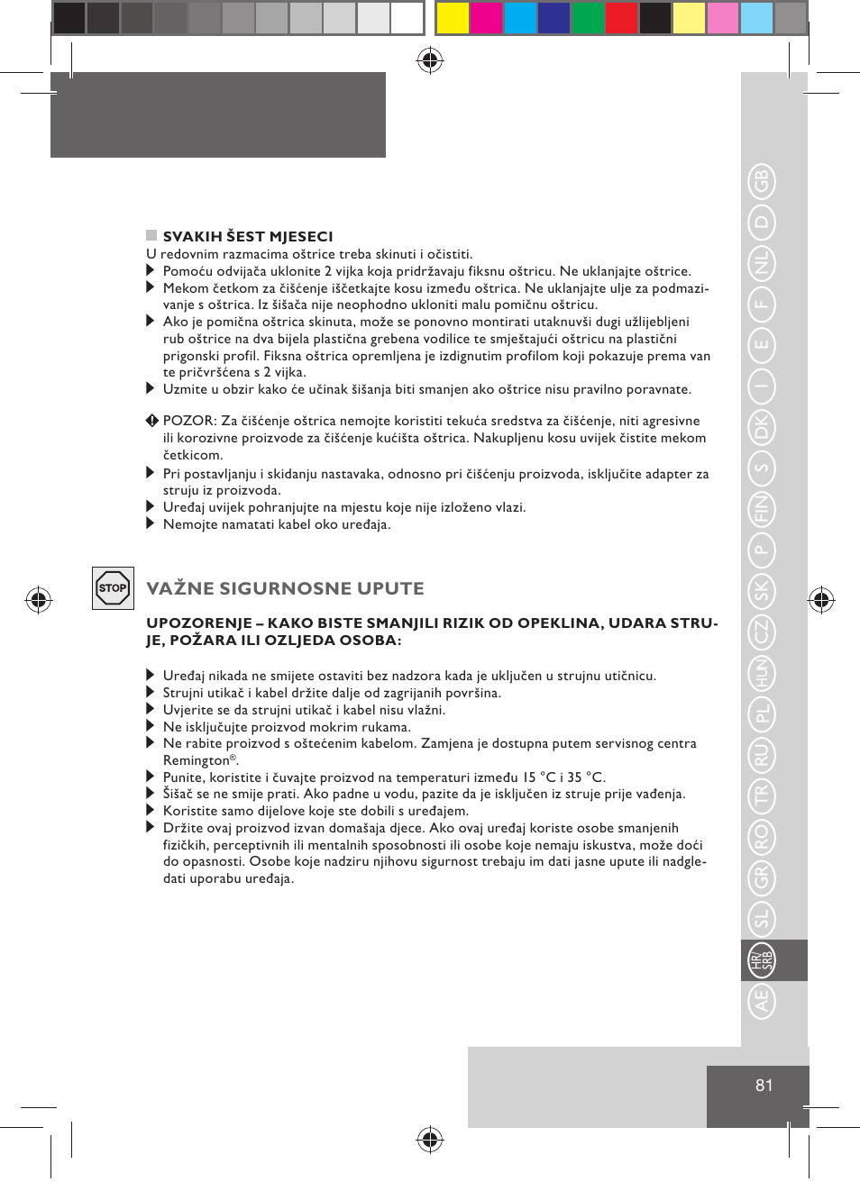 Remington HC5015 User Manual | Page 83 / 90