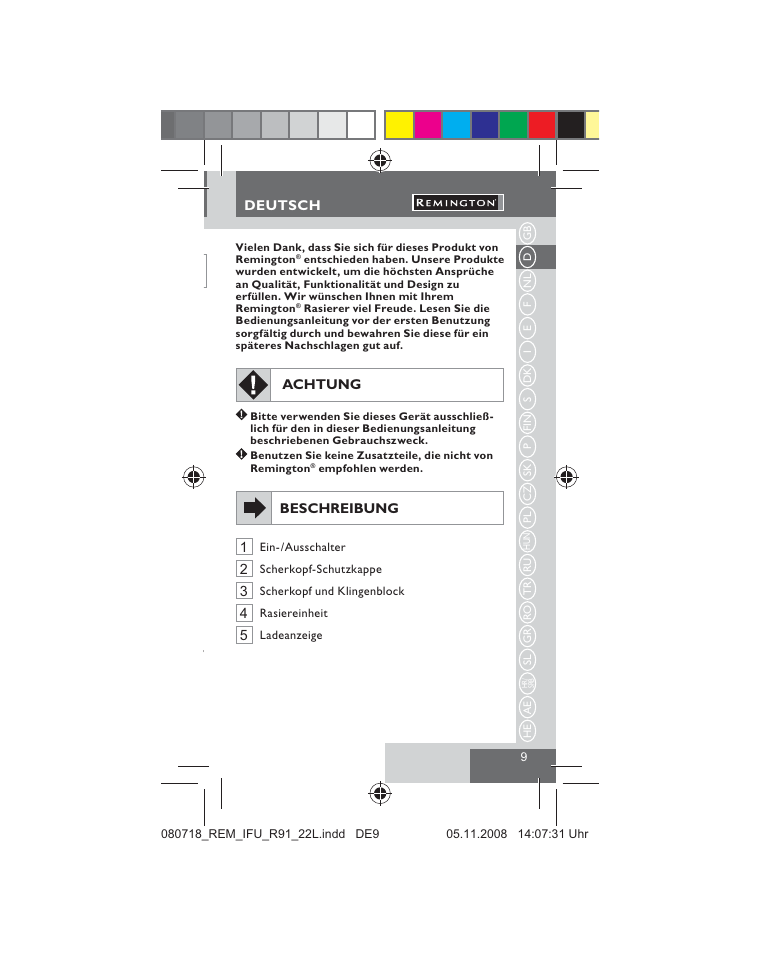 Remington R91 User Manual | Page 11 / 74