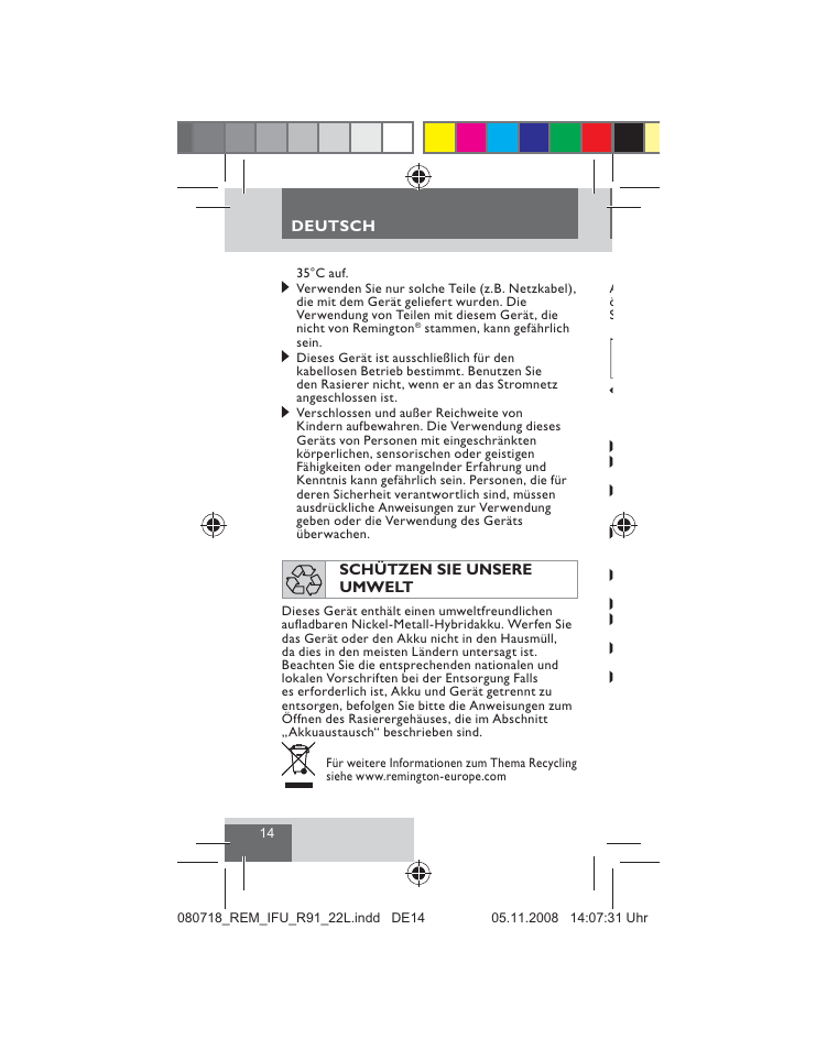 Remington R91 User Manual | Page 16 / 74