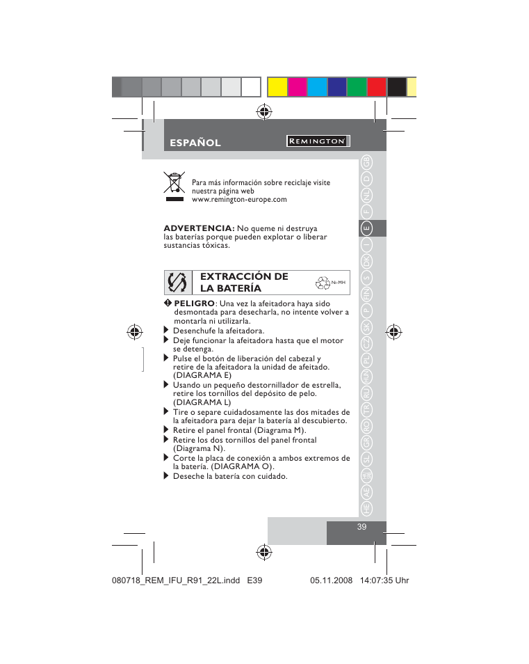 Remington R91 User Manual | Page 41 / 74