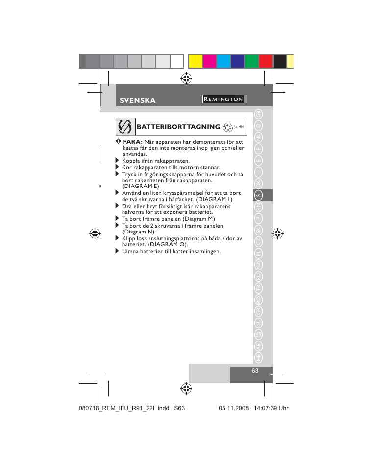 Remington R91 User Manual | Page 65 / 74