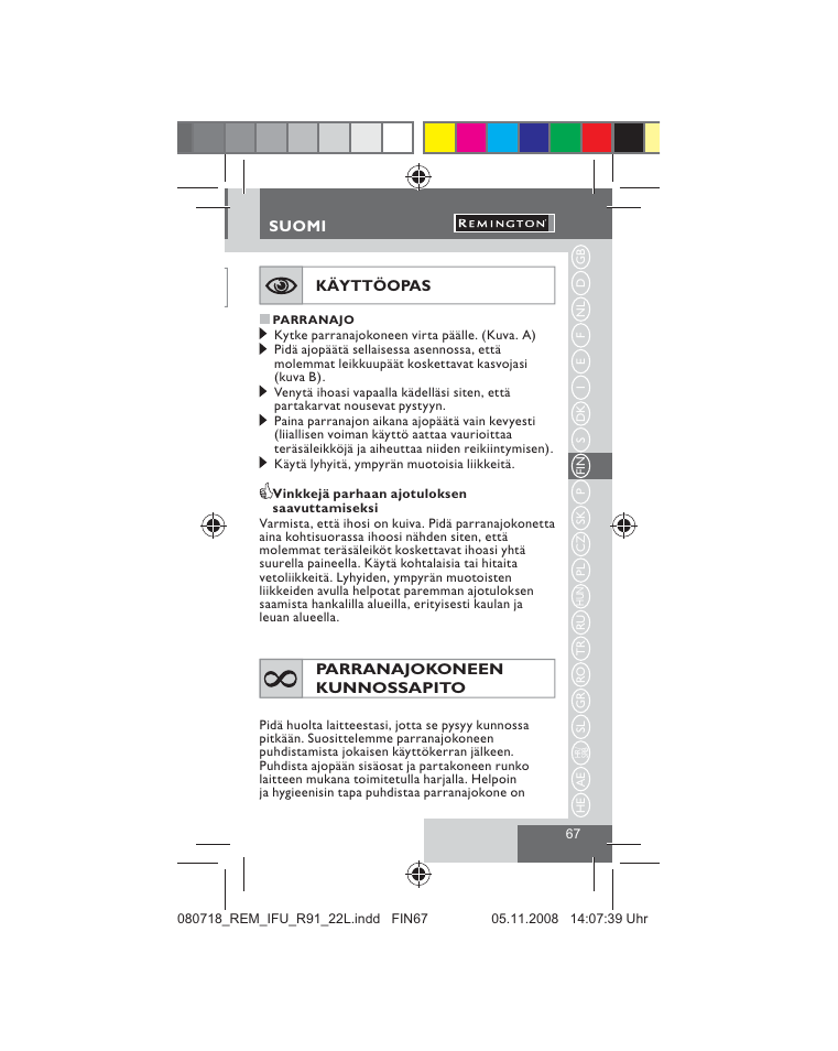 Remington R91 User Manual | Page 69 / 74