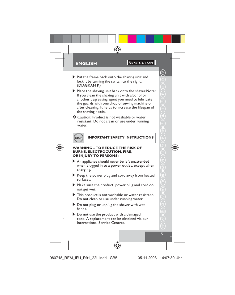 Remington R91 User Manual | Page 7 / 74