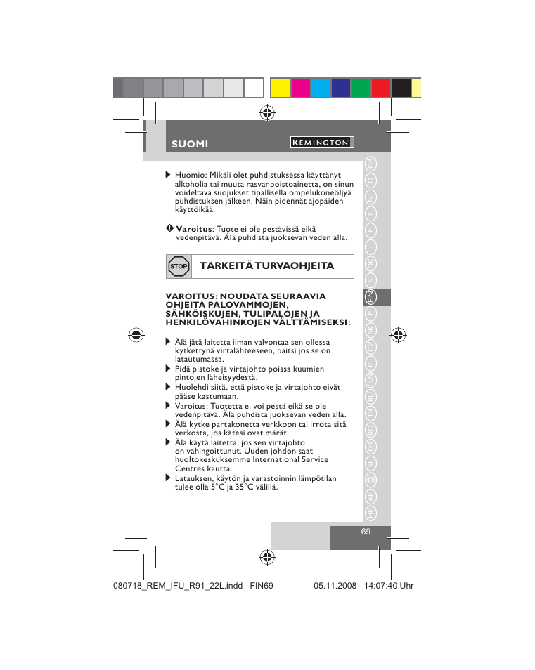 Remington R91 User Manual | Page 71 / 74