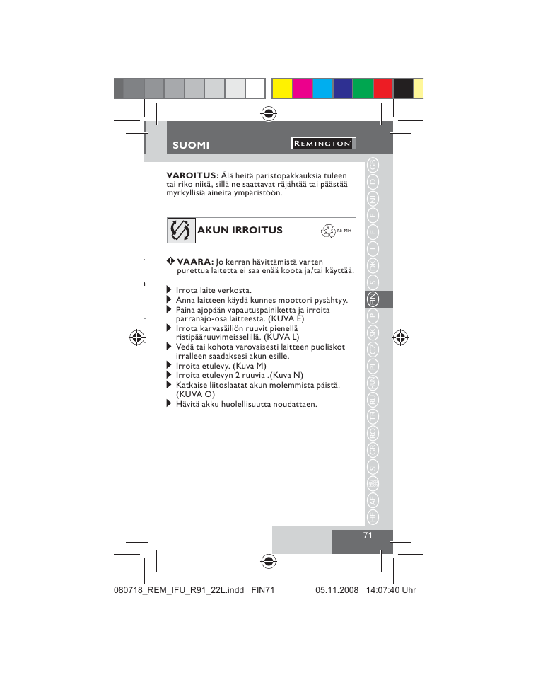 Remington R91 User Manual | Page 73 / 74