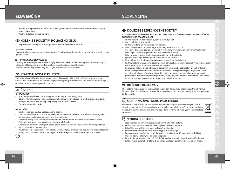 Slovenčina | Remington AQ7 User Manual | Page 23 / 45