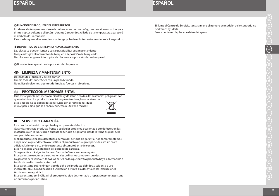 Español | Remington S8510 User Manual | Page 11 / 41