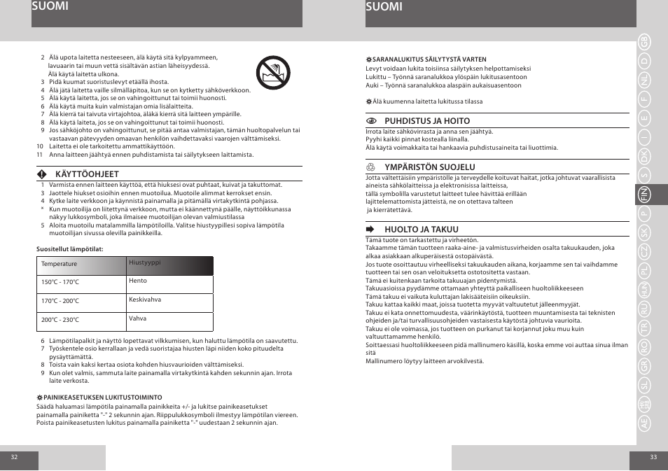Suomi | Remington S8510 User Manual | Page 17 / 41