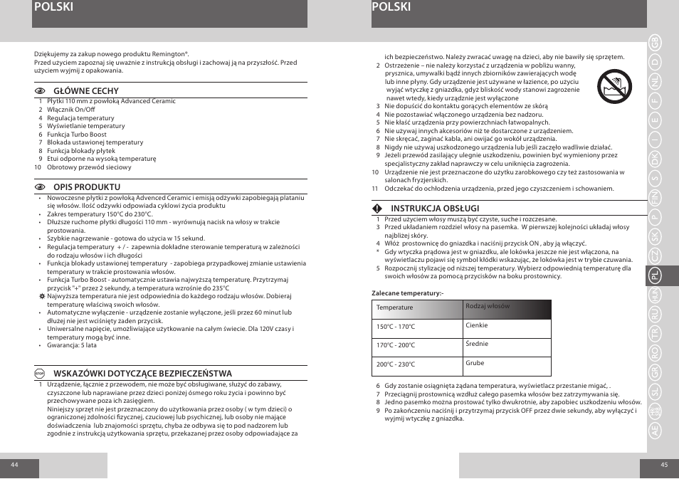 Polski | Remington S8510 User Manual | Page 23 / 41