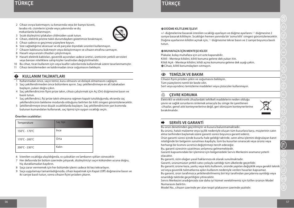 Türkçe | Remington S8510 User Manual | Page 29 / 41