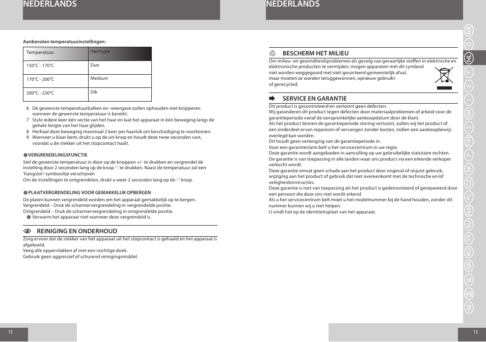 Nederlands | Remington S8510 User Manual | Page 7 / 41