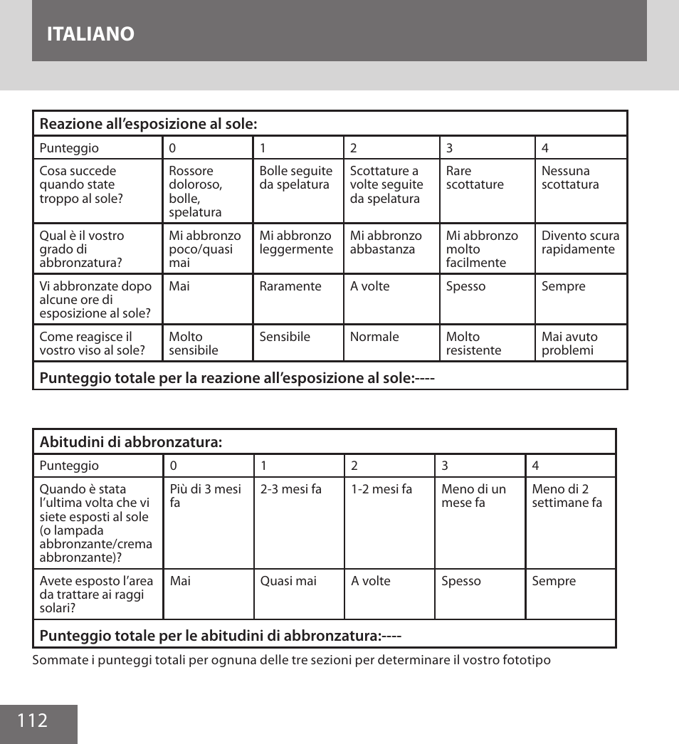 112 italiano | Remington IPL6000F User Manual | Page 112 / 204