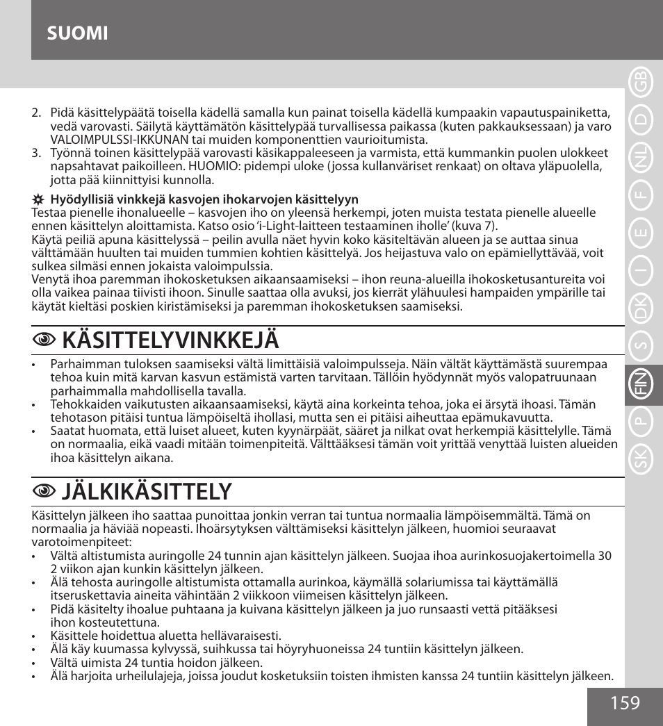 Käsittelyvinkkejä, Jälkikäsittely, 159 suomi | Remington IPL6000F User Manual | Page 159 / 204