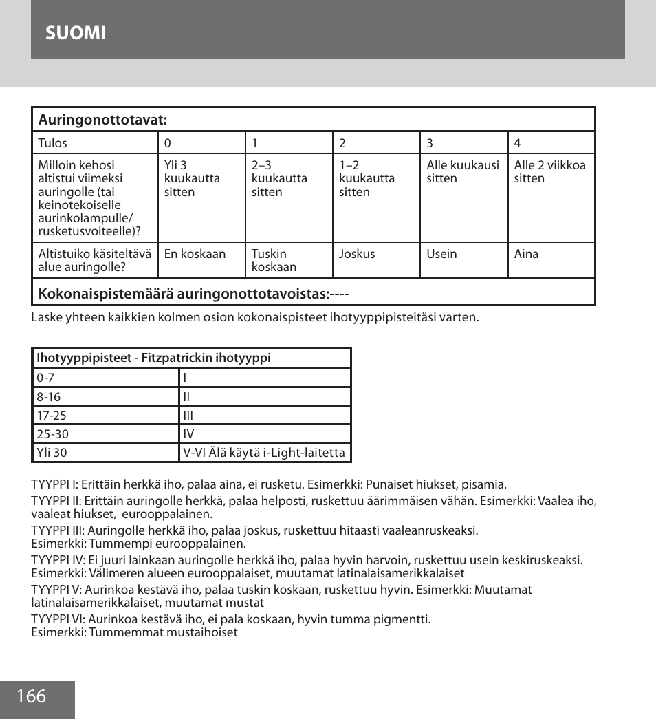 166 suomi | Remington IPL6000F User Manual | Page 166 / 204