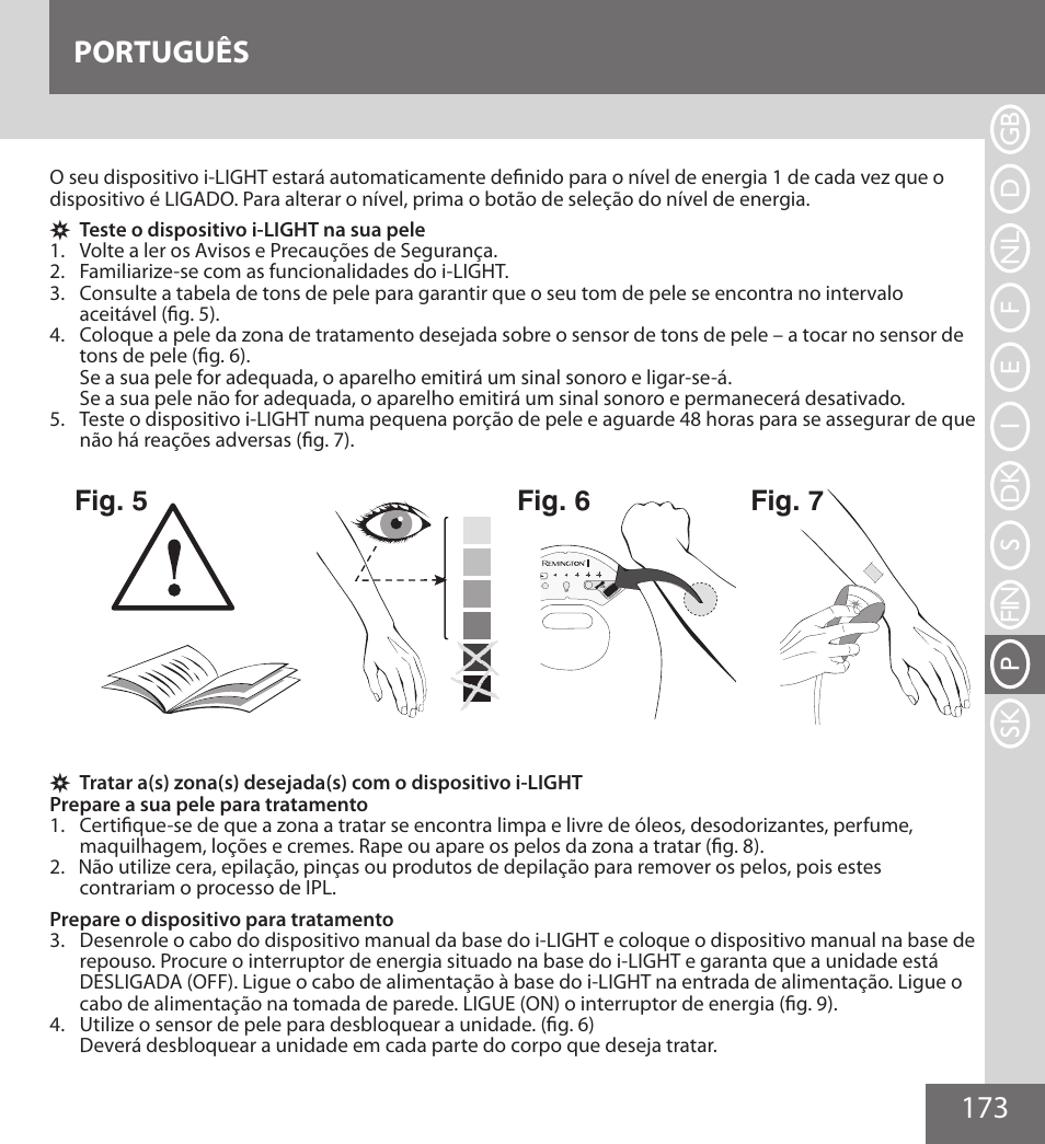 173 português, Fig. 5 fig. 6 fig. 7 | Remington IPL6000F User Manual | Page 173 / 204