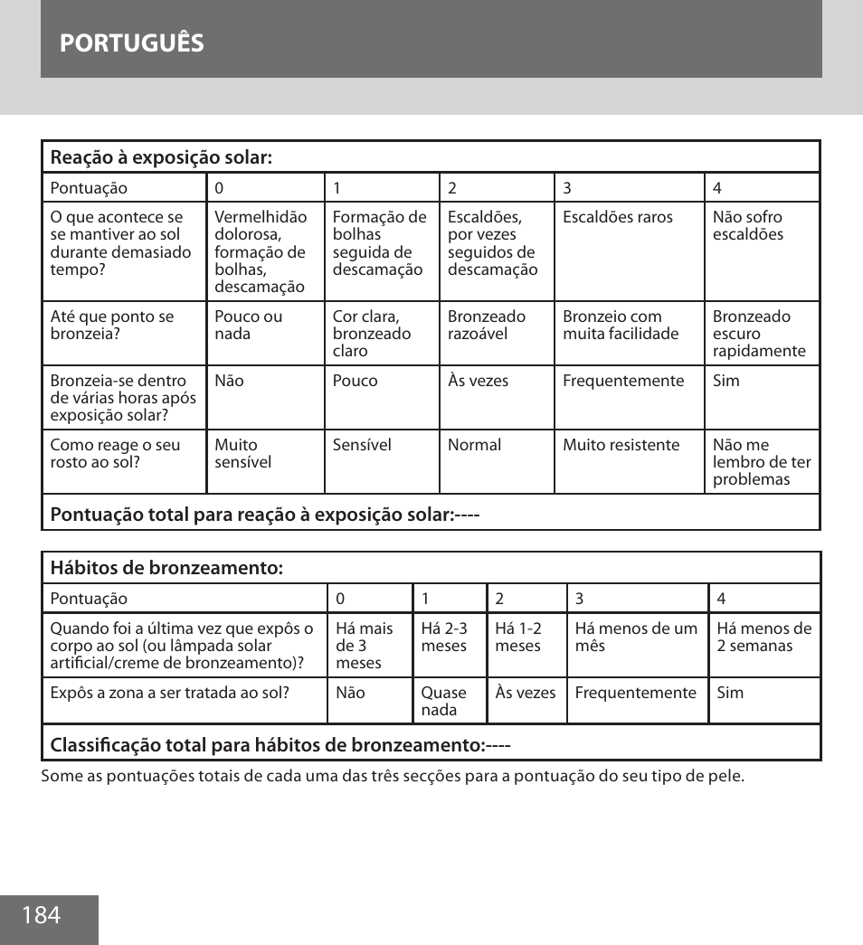 184 português | Remington IPL6000F User Manual | Page 184 / 204