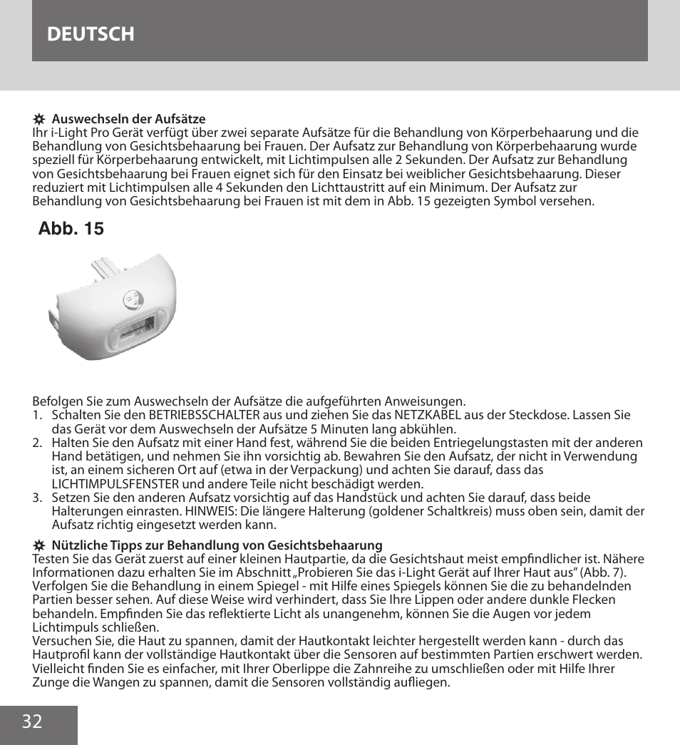 32 deutsch, Abb. 15 | Remington IPL6000F User Manual | Page 32 / 204