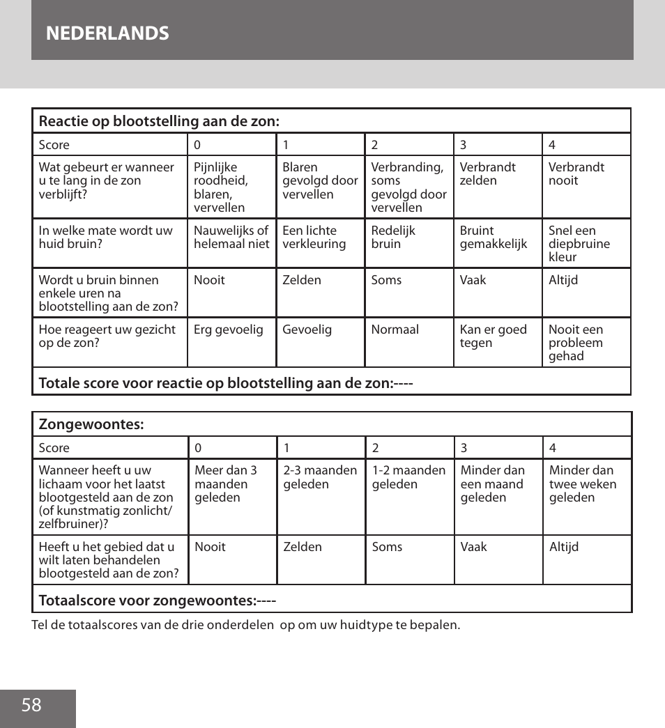 58 nederlands | Remington IPL6000F User Manual | Page 58 / 204