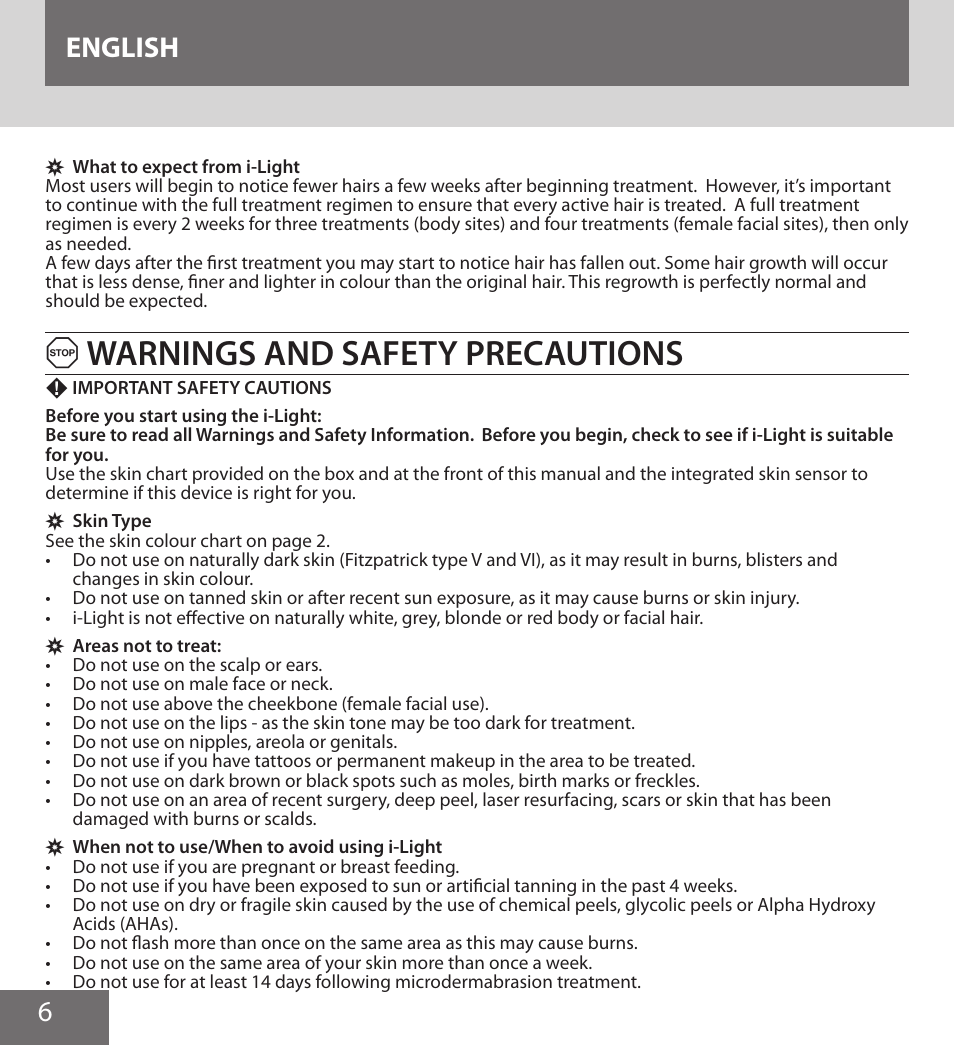 Warnings and safety precautions, 6english | Remington IPL6000F User Manual | Page 6 / 204