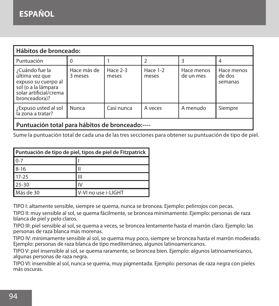 94 español | Remington IPL6000F User Manual | Page 94 / 204