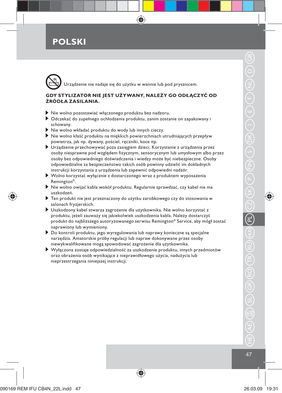 Polski | Remington CB4N User Manual | Page 49 / 84