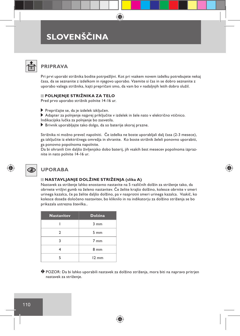 Slovenščina | Remington BHT2000 User Manual | Page 112 / 127