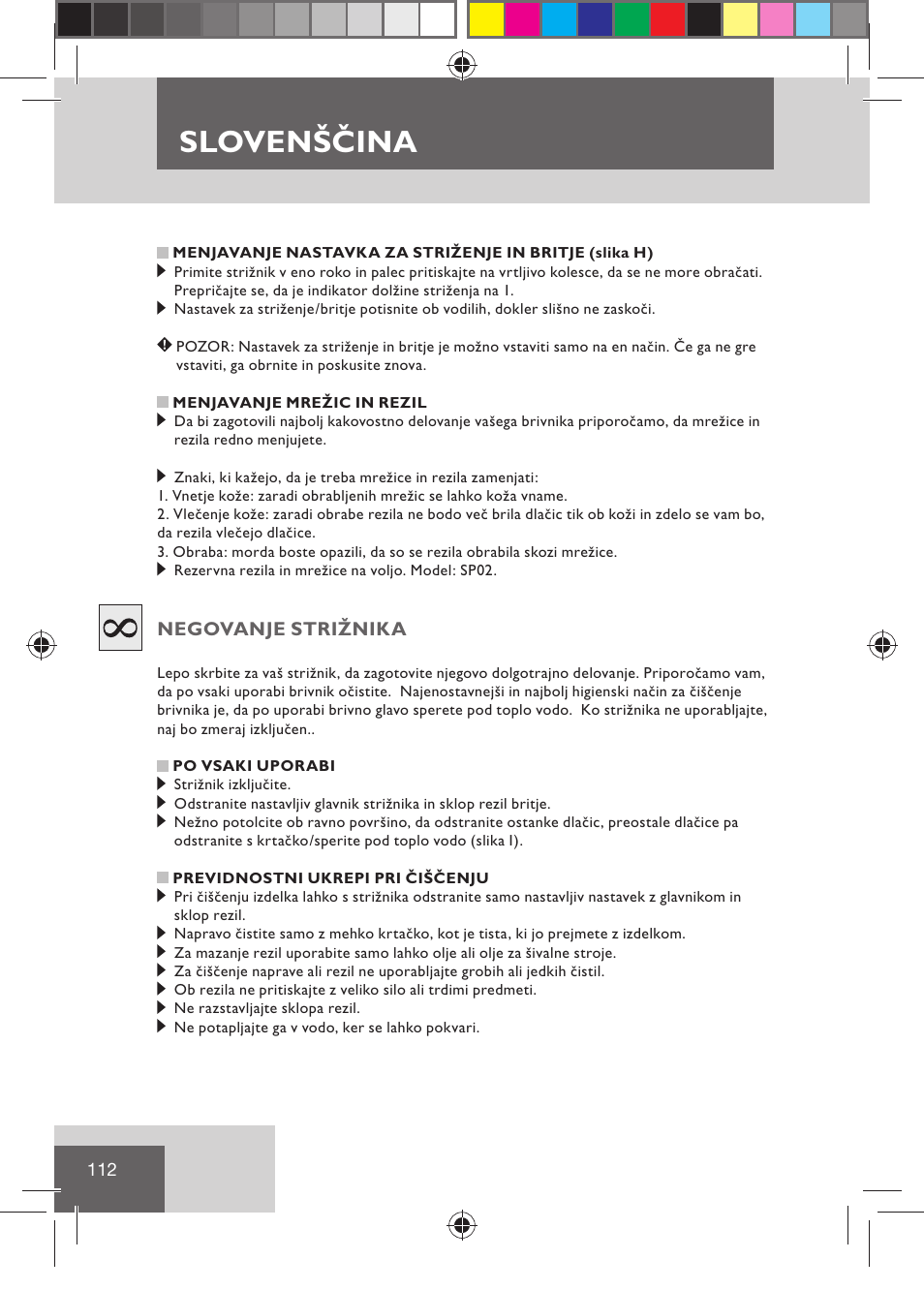 Slovenščina | Remington BHT2000 User Manual | Page 114 / 127