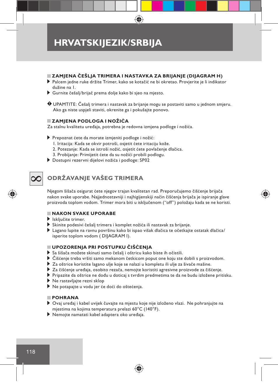Hrvatski jezik / srbija | Remington BHT2000 User Manual | Page 120 / 127