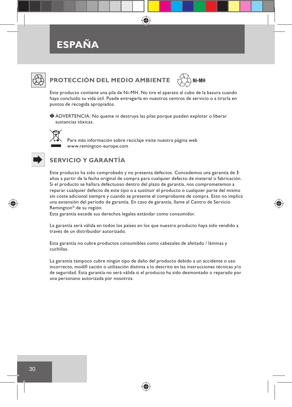España | Remington BHT2000 User Manual | Page 32 / 127