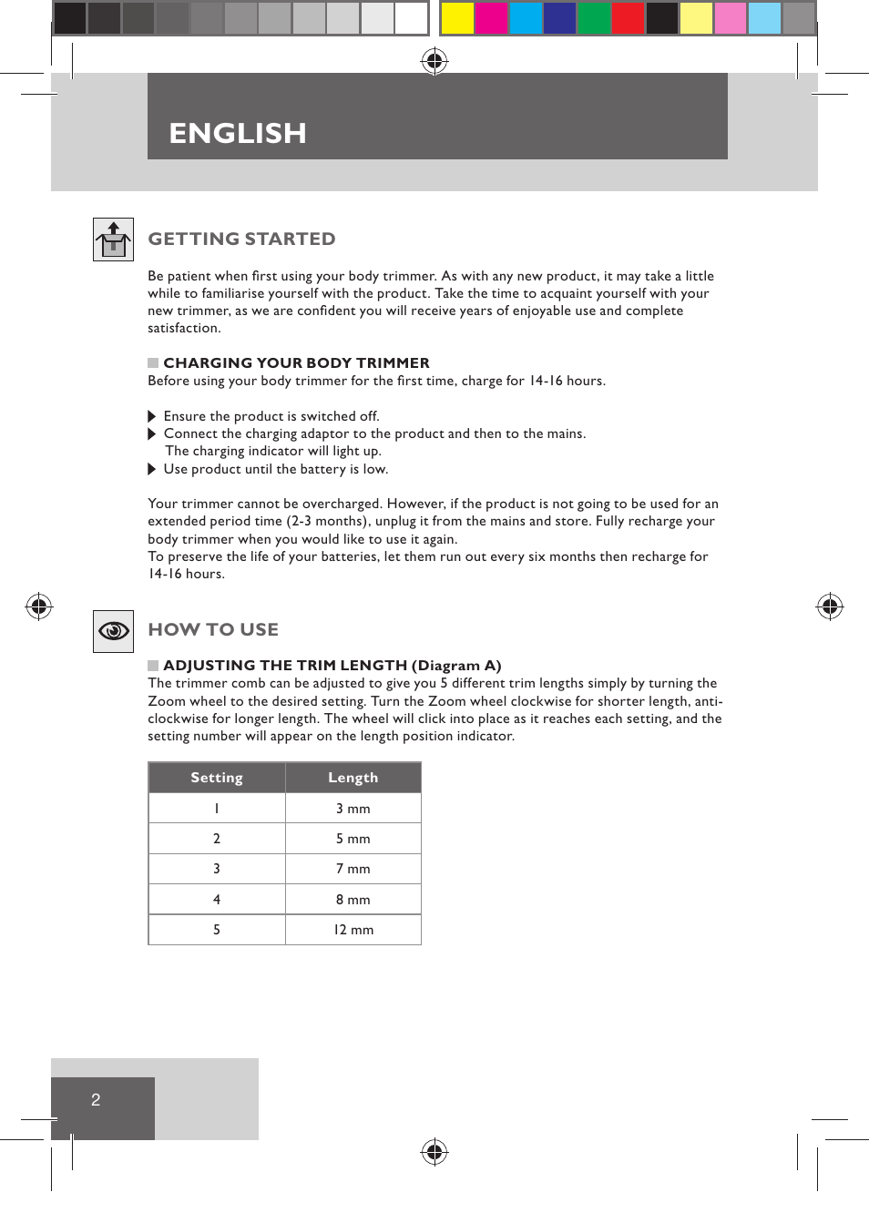 English | Remington BHT2000 User Manual | Page 4 / 127
