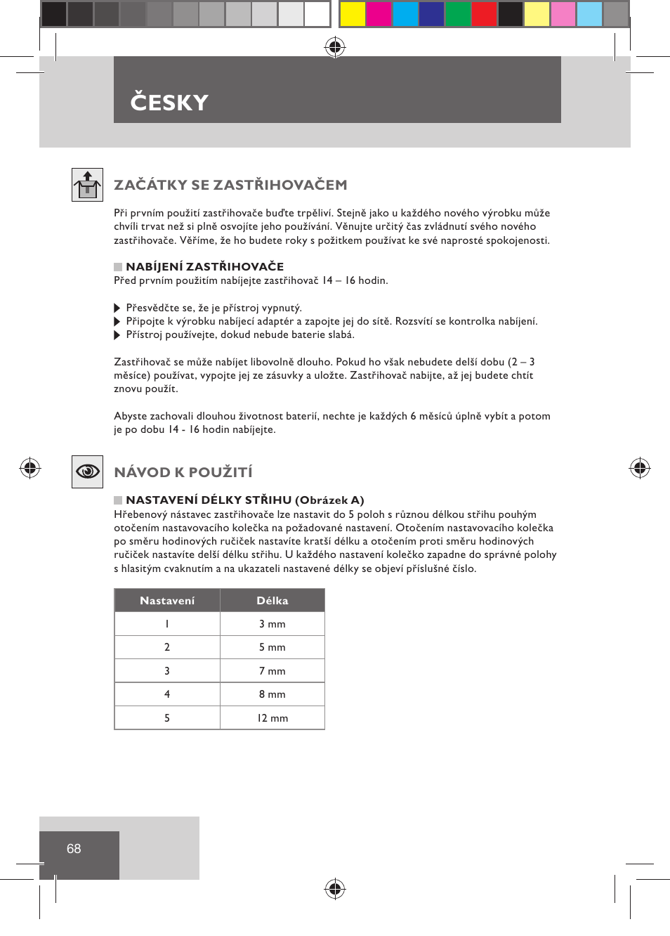Česky | Remington BHT2000 User Manual | Page 70 / 127